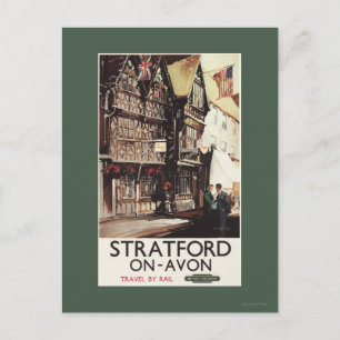 Garrick Inn and Harvard House Rail Poster Postcard