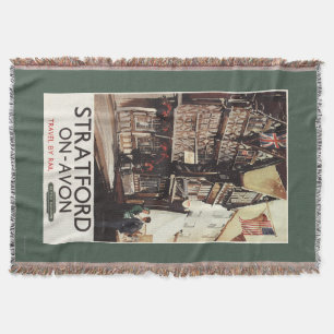 Garrick Inn and Harvard House Rail Poster Throw Blanket