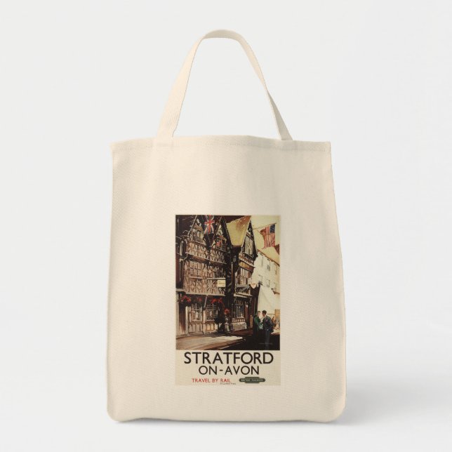 Garrick Inn and Harvard House Rail Poster Tote Bag (Front)