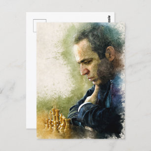Garry Kasparov ✪ The Legend ✪ Watercolor Art Postcard