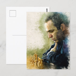 Garry Kasparov ✪ The Legend ✪  Watercolor Art Postcard