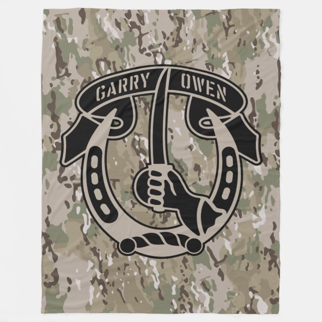 Garry Owen 7th Cavalry Emblem Fleece Blanket (Front)
