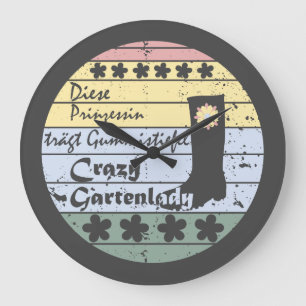 Gärtnerin, Gartenlady, Gummistiefel Prinzessin Large Clock