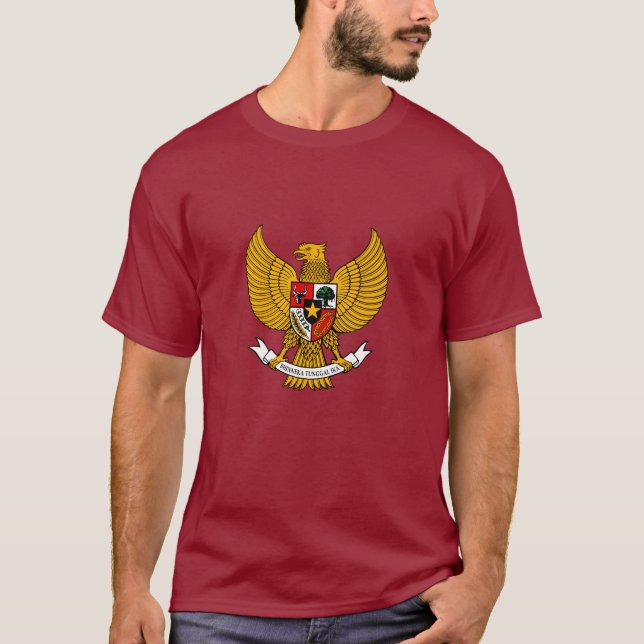 garuda pancasila shirt - maroon (Front)