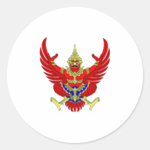 Garuda Thailand Official Coat Of Arms Heraldry Classic Round Sticker