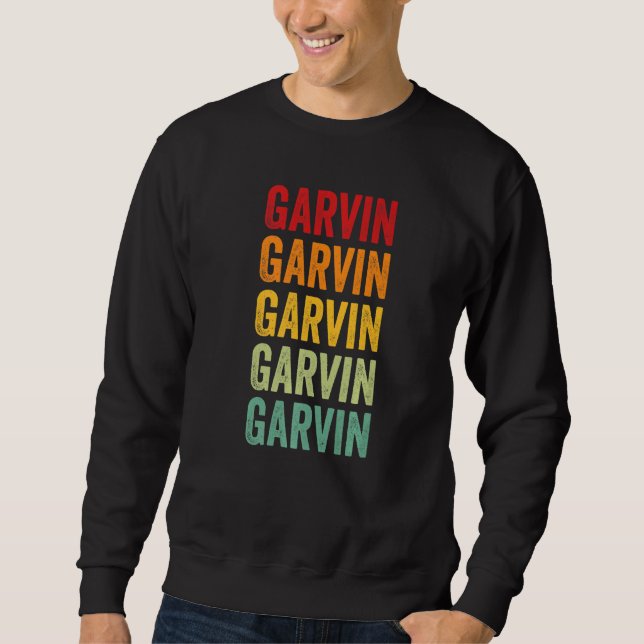 Garvin County Oklahoma Rainbow Text Sweatshirt (Front)