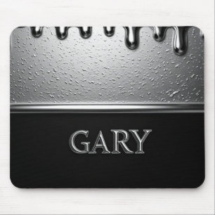 Gary Chrome Nameplate With Liquid Metal Drips Mouse Pad