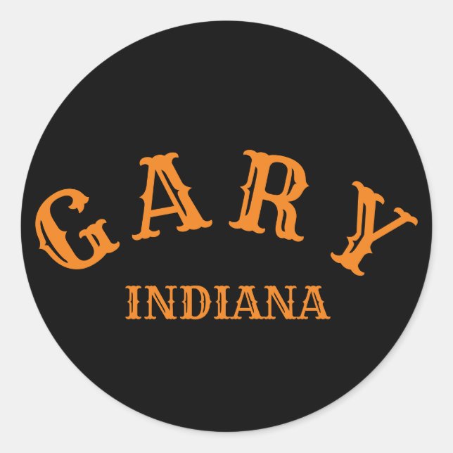 Gary, Indiana Classic Round Sticker (Front)
