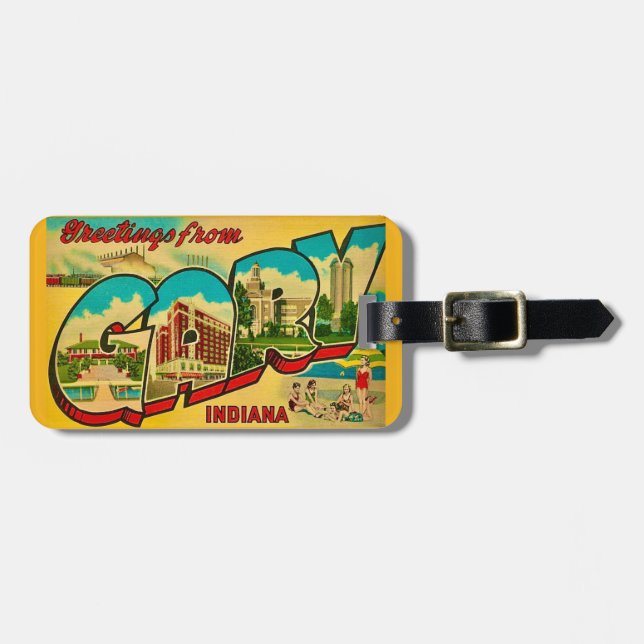 Gary Indiana Colourful  Luggage Tag (Front Horizontal)