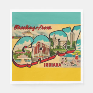 Gary Indiana Greeting Postcard Napkin