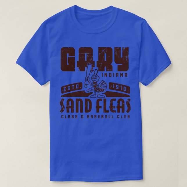 Gary Indiana Sand Fleas Baseball T-Shirt (Design Front)