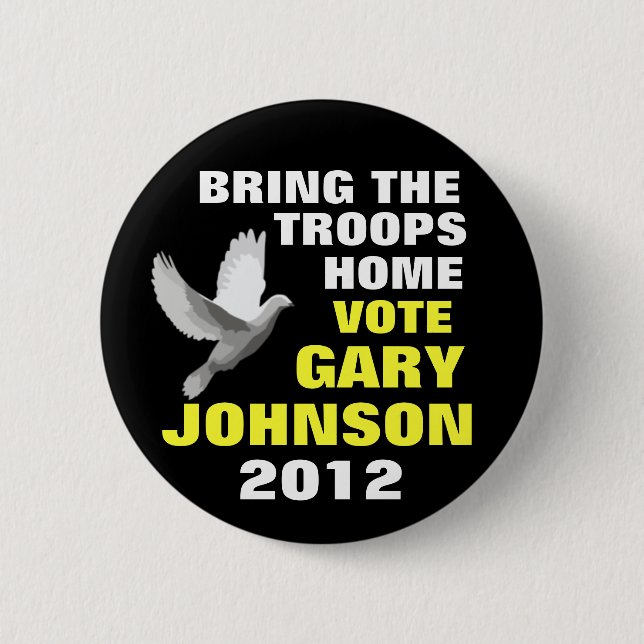 Gary Johnson 2012 peace 6 Cm Round Badge (Front)
