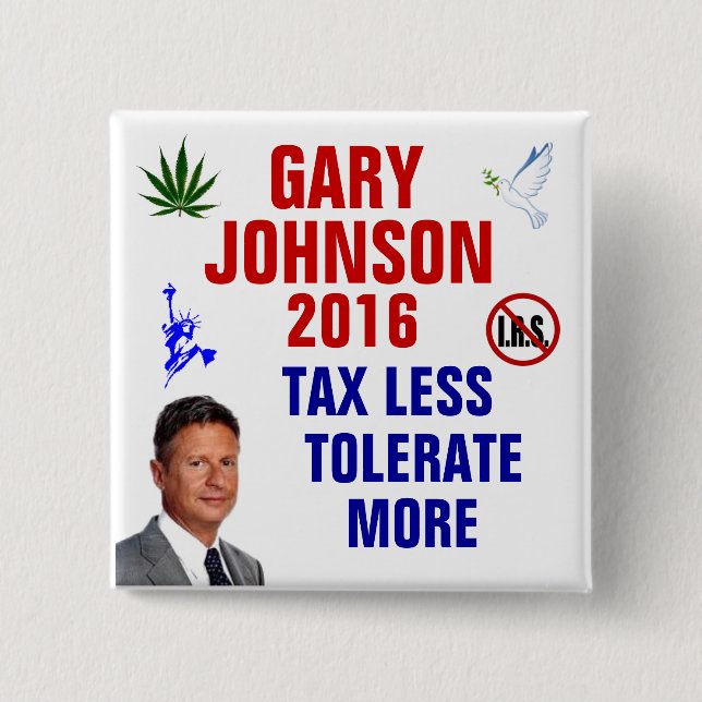 Gary Johnson 2016 15 Cm Square Badge (Front)