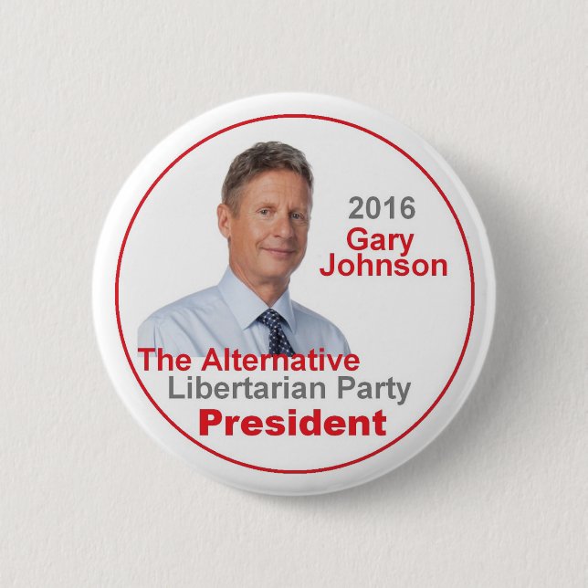 Gary JOHNSON 2016 Button (Front)