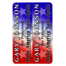 Gary Johnson for President 2x6 Flexi Magnets