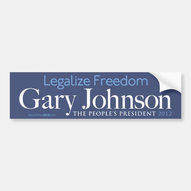 Gary Johnson Legalise Freedom Bumper Sticker (Front)
