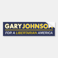 Gary Johnson Libertarian Bumper Sticker