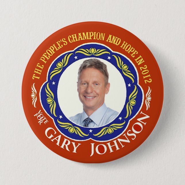 Gary Johnson Libertarian for President 2012 7.5 Cm Round Badge (Front)
