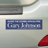 Gary Johnson Zombie Apocalypse Bumper Sticker (On Car)