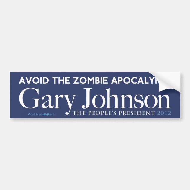 Gary Johnson Zombie Apocalypse Bumper Sticker (Front)