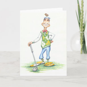 Gary the golfer greeting card