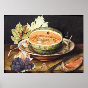 Garzoni - Still Life With Grapes And A Snail 1642 Poster
