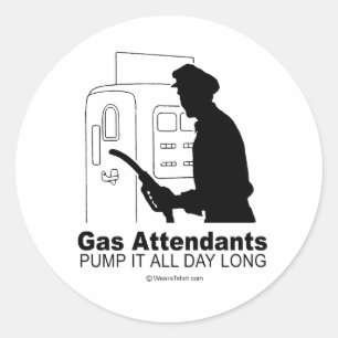 Gas Attendants Classic Round Sticker