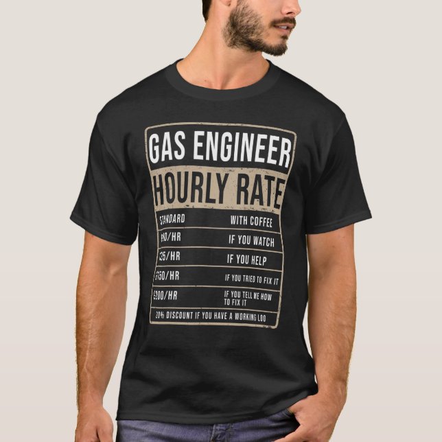Gas Engineer Hourly Rate Idea For Men & UK Heat En T-Shirt (Front)