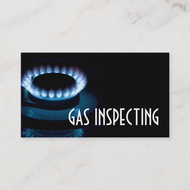 Gas Inspector Services Stove Fire Heating Cooling Business Card (Front)