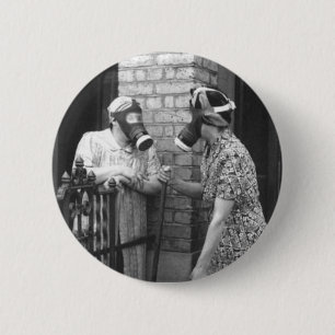 Gas Mask 6 Cm Round Badge