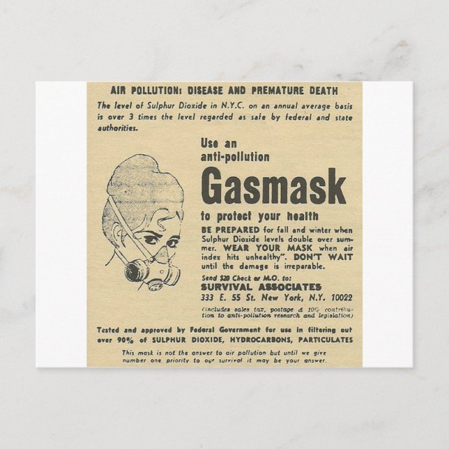 gas mask ad postcard (Front)