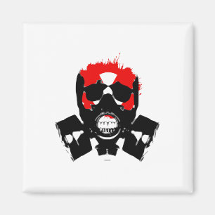 Gas Mask - Charcoal Resist - Radioactive Symbol - Magnet