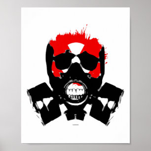 Gas Mask - Charcoal Resist - Radioactive Symbol -  Poster