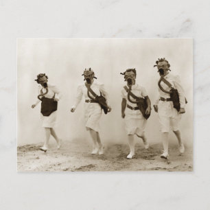 Gas Mask Drill, Scott Field, Illinois Postcard