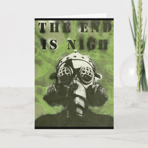 GAS MASK END IS NIGH FUNNY BIRTHDAY CARDS