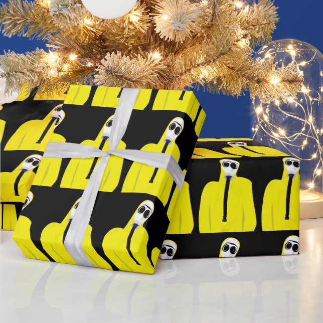 GAS MASK FUNNY CHRISTMAS WRAPPING PAPER (Holidays)