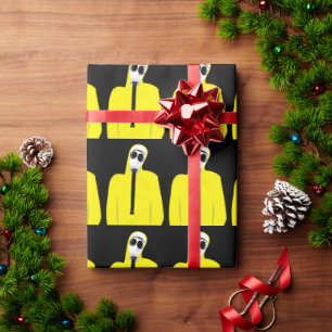 GAS MASK FUNNY CHRISTMAS WRAPPING PAPER
