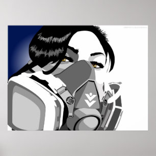 gas mask girl poster