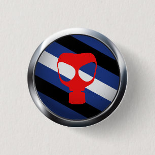 GAS MASK PRIDE MEDALLION 3 CM ROUND BADGE