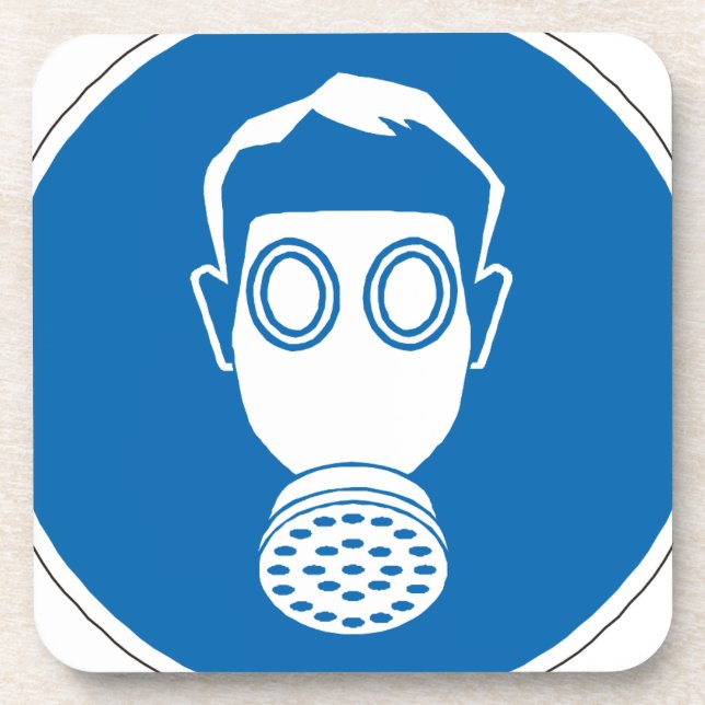 Gas Mask Sign Coaster (Front)