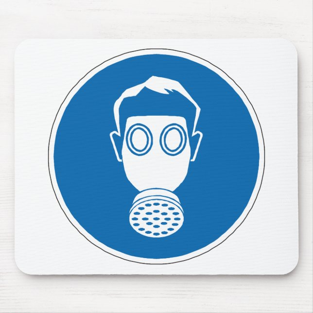 Gas Mask Sign Mouse Pad (Front)