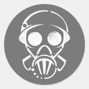 gas mask [sticker] classic round sticker