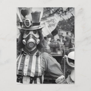 Gas Mask Woman at the Tea Party Postcard