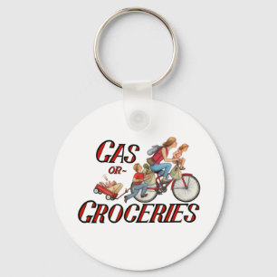 Gas or Groceries key chain