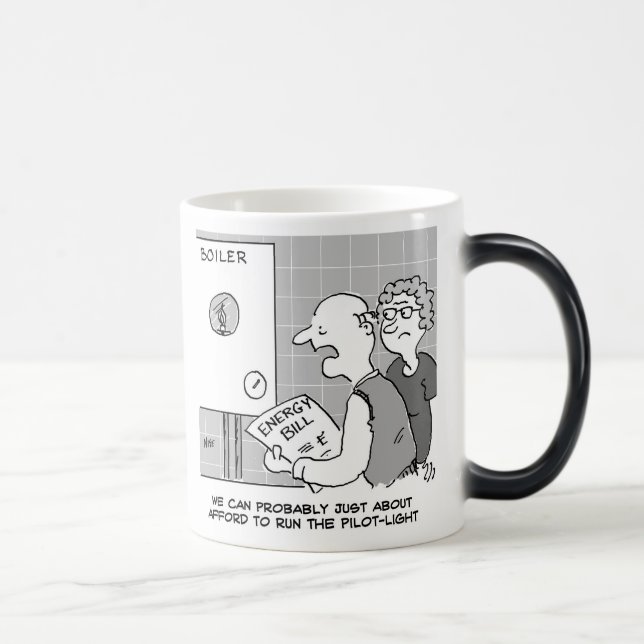 Gas Price Shock Energy Bill and Boiler Pilot Light Magic Mug (Right)