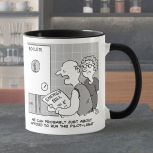 Gas Price Shock Energy Bill and Boiler Pilot Light Mug
