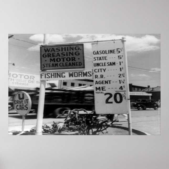 GAS PRICES POSTERS & CANVAS REPRINTS - ART (Front)