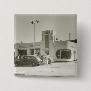 Gas Station 15 Cm Square Badge