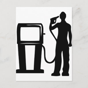 Gas Station Gun In The Head Postcard