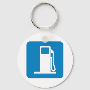 Gas Station Highway Sign Key Ring